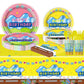 81pcs Yellow Cartoon Party Supplies Tableware Plates Napkins Cups Fork and Tablecloth?Yellow Theme Birthday Party Decoration
