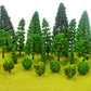 MOMOONNON 25pcs Model Trees Train Scenery Mixed Miniature Trees Artificial Wargame Fake Tree Model Railroad Diorama Supplies Scenery Landscape