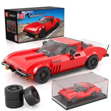 Mould King Super Sports Car Building Set with Display Case, 332 Piece Model