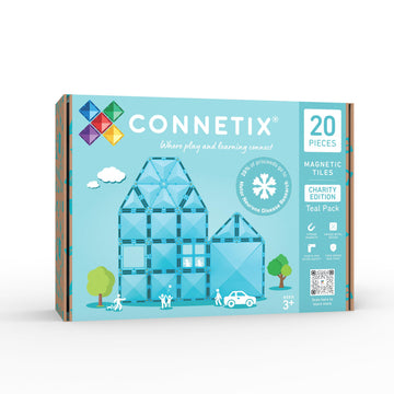 CONNETIX Magnetic Tiles Charity Edition Teal Pack, 20 Pieces