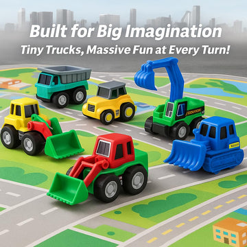 36 Pieces Pull Back Cars and Trucks Toy Set - Mini Pocket Vehicles, Fighter Jets, Construction, Race Cars & Military Toys - Bulk Party Favors