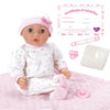 Adora 16 Inch Girl Baby Doll with Accessories Pink Matching 9-Piece Set Including a Pacifier, Hospital, Bracelet, Diaper, and More Gift for Toddlers