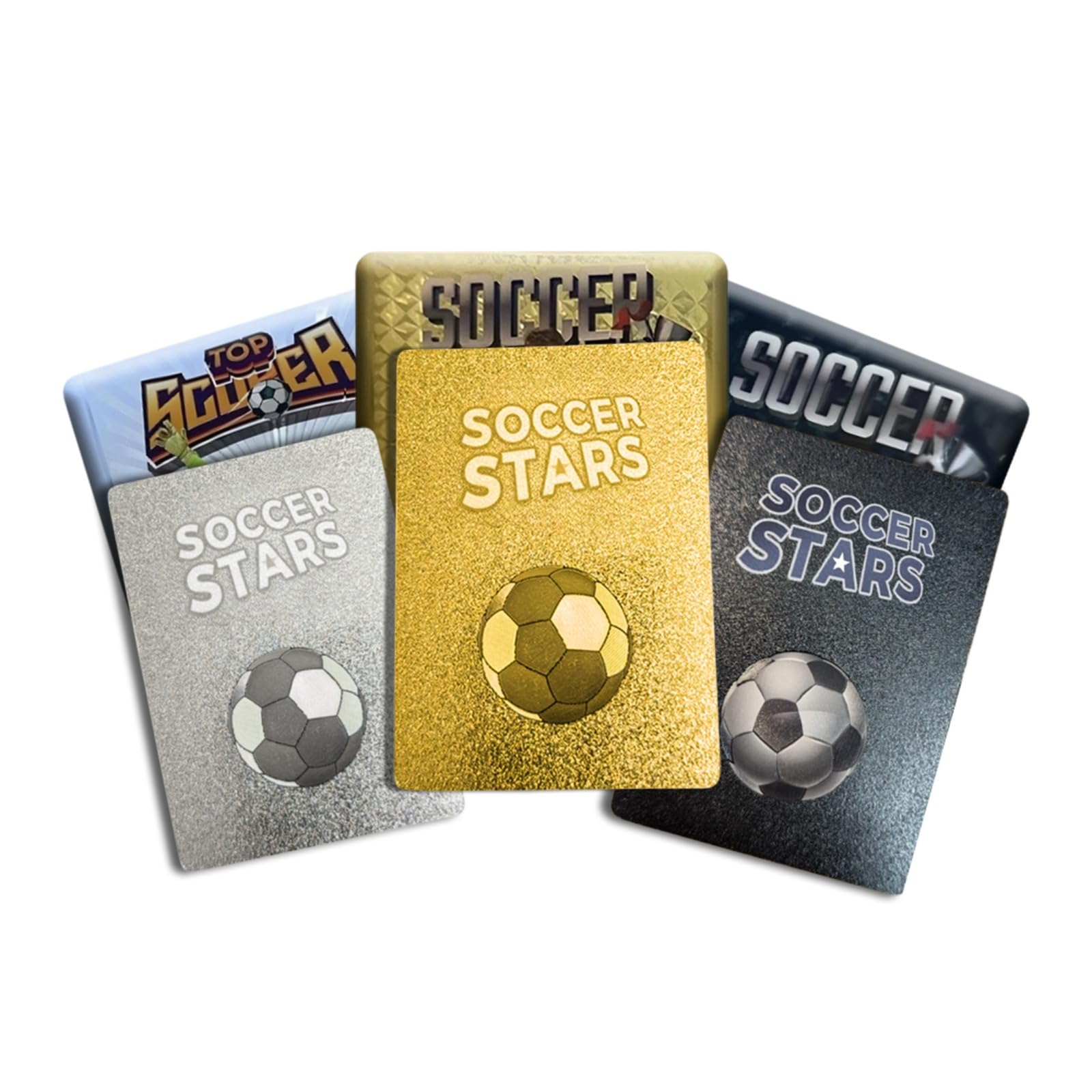 Soccer Trading Cards 2026-27 | 3 Packs - 33 Collectible Cards for Fans & Players Black, Gold & Silver Soccer Mystery Cards Packs Different Cards in