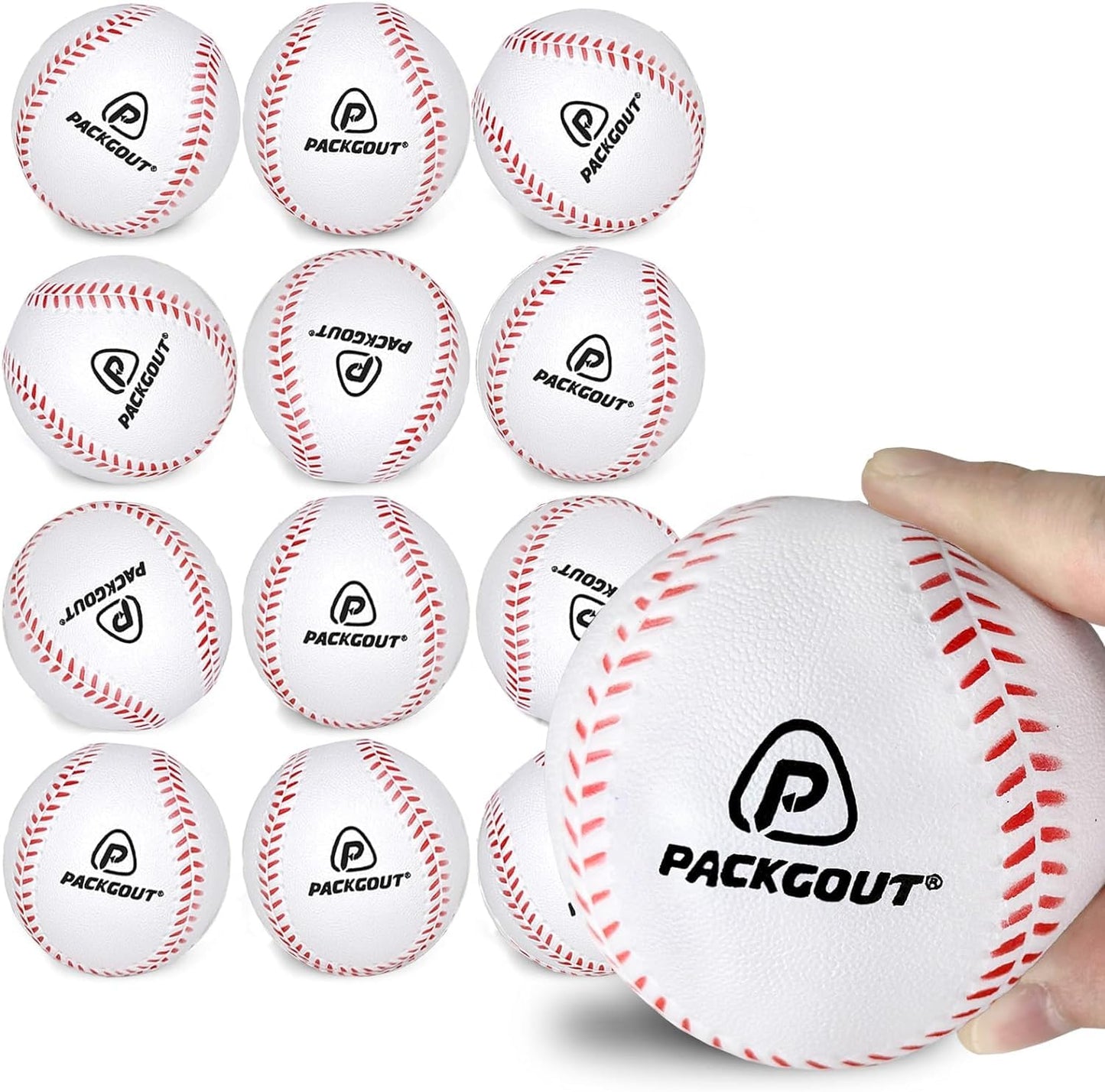 PACKGOUT Soft Foam Baseballs Foam Baseballs for Kids Teenager Players Training Balls - Practice & Replacement Balls 12 Pcs