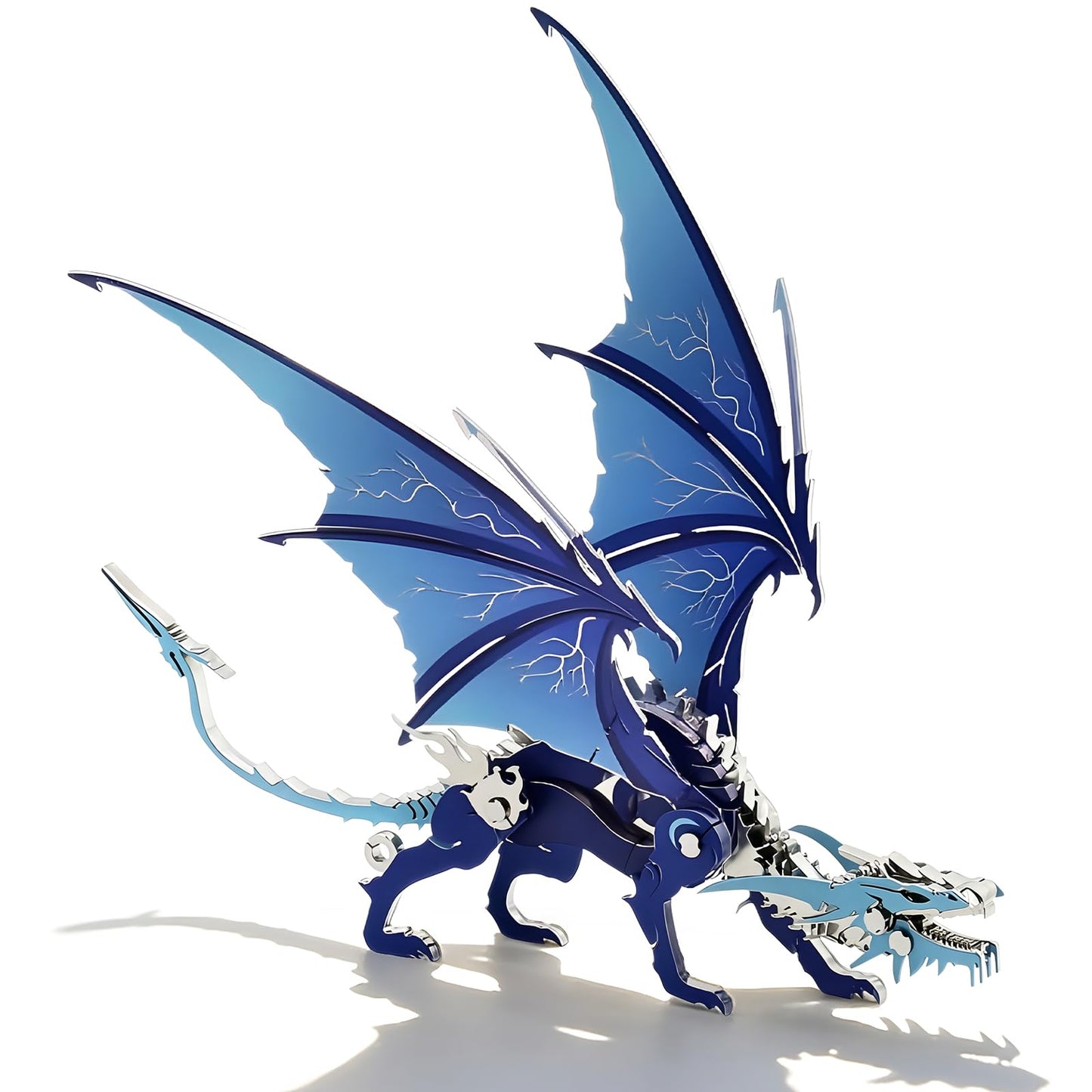 3D Metal Model Kits, Mechanical Ice Dragon 3D Metal Puzzle,Steel Warcraft Collection DIY Animal Brain Teasers Simple 3D Puzzles Home Decor Art Craft