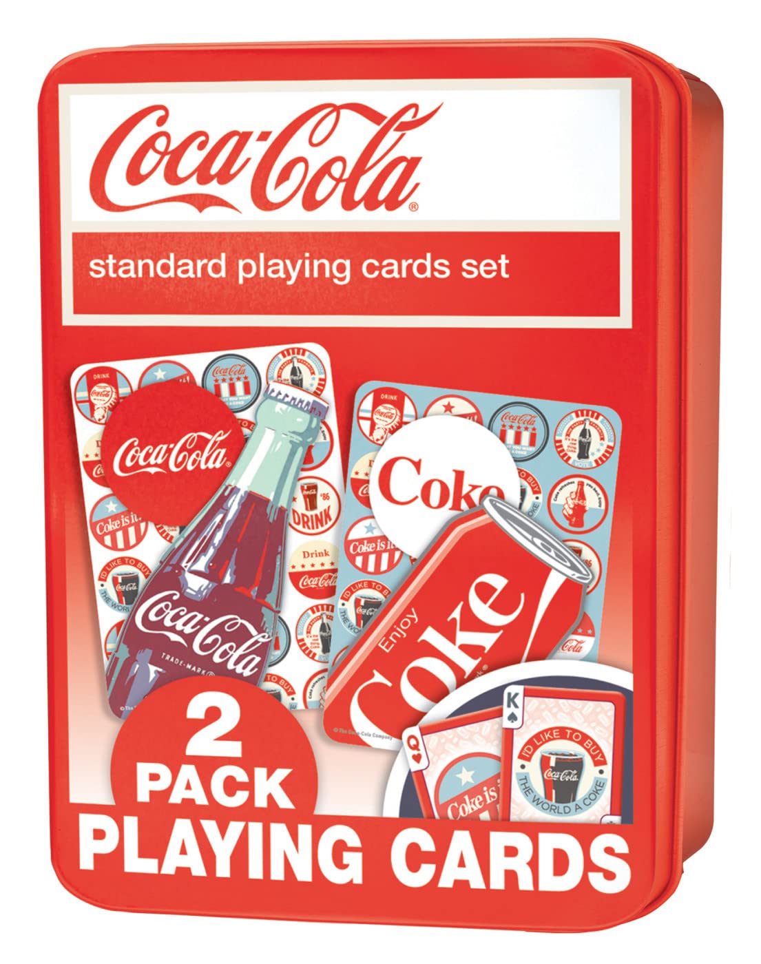 MasterPieces Officially Licensed Coca Cola 2 Pack Playing Cards - 54 Card Deck for Adults