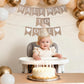 6 Months Beige Half Birthday Decorations With Half Way To One Banner And 1/2 Bir-thday Hat For Six Months Ha-Lf Year BD Decor-ations Boy Girls
