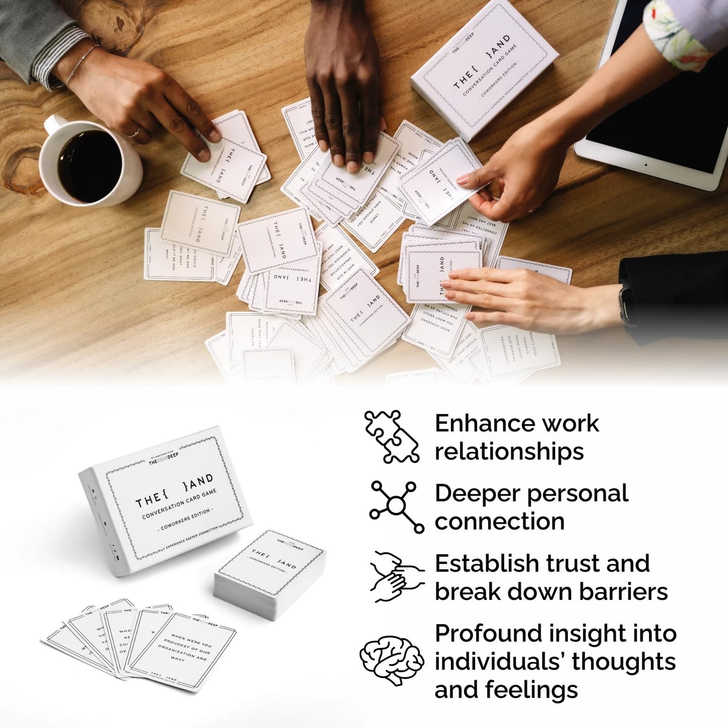{THE AND} Coworkers Edition - 199 Icebreaker Conversation Cards for Workplace - Team Building Game for Work - Fun Office Activity to Break The Ice