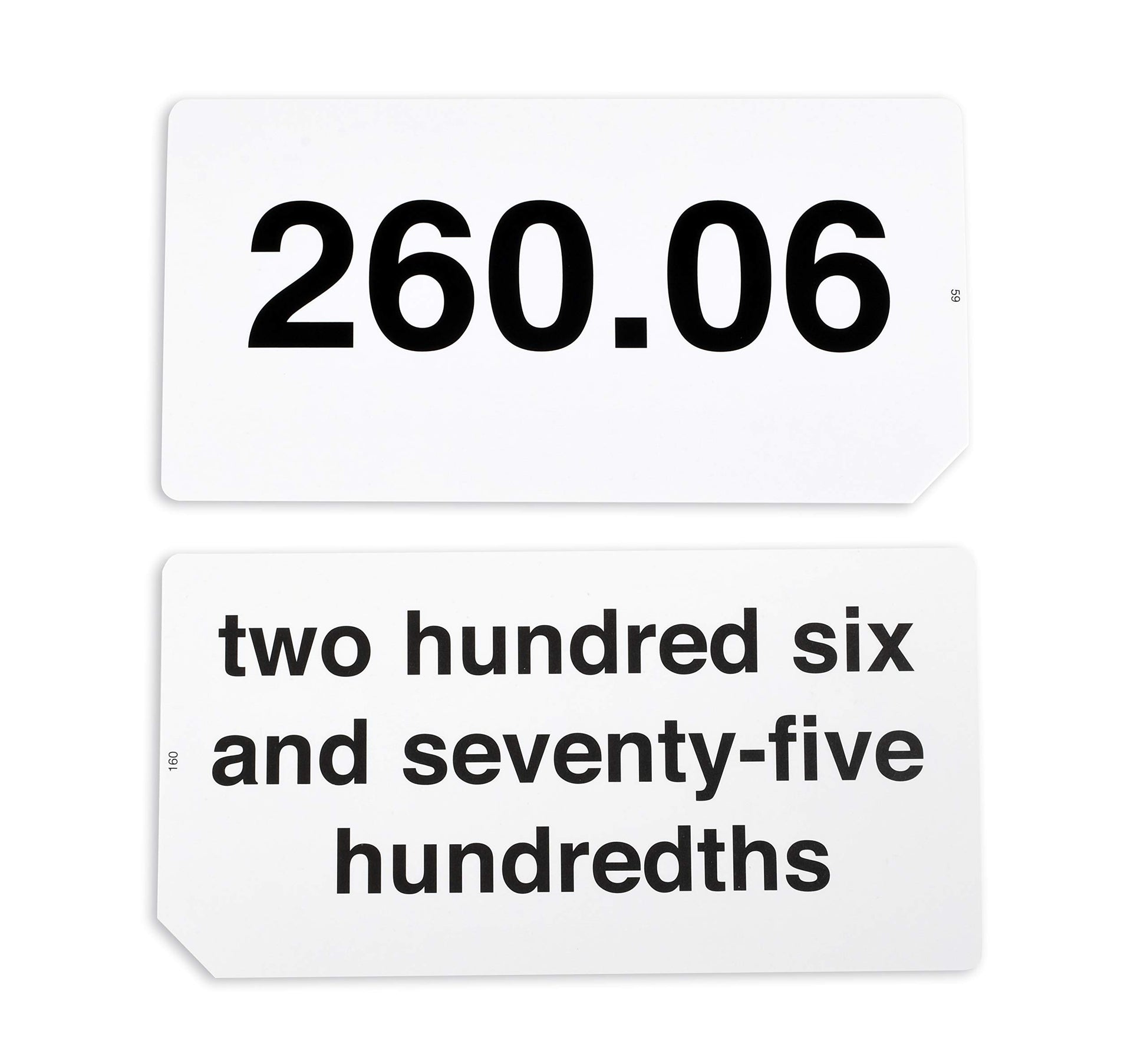 LEARNING ADVANTAGE Decimal Flash Cards, 105 Double-Sided Cards, Grades 3+
