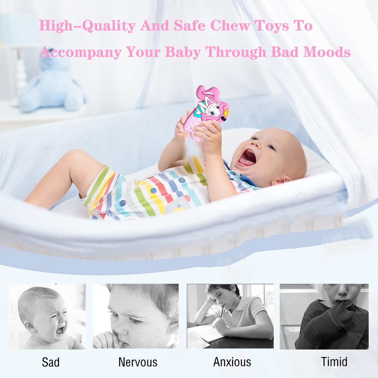 Chew Necklaces for Sensory Kids 5 PCS Chewy Necklaces that Like Biting or Have Autism-Perfectly Textured Chewelry Kid Girl Teether Chewing Toys-Chewy
