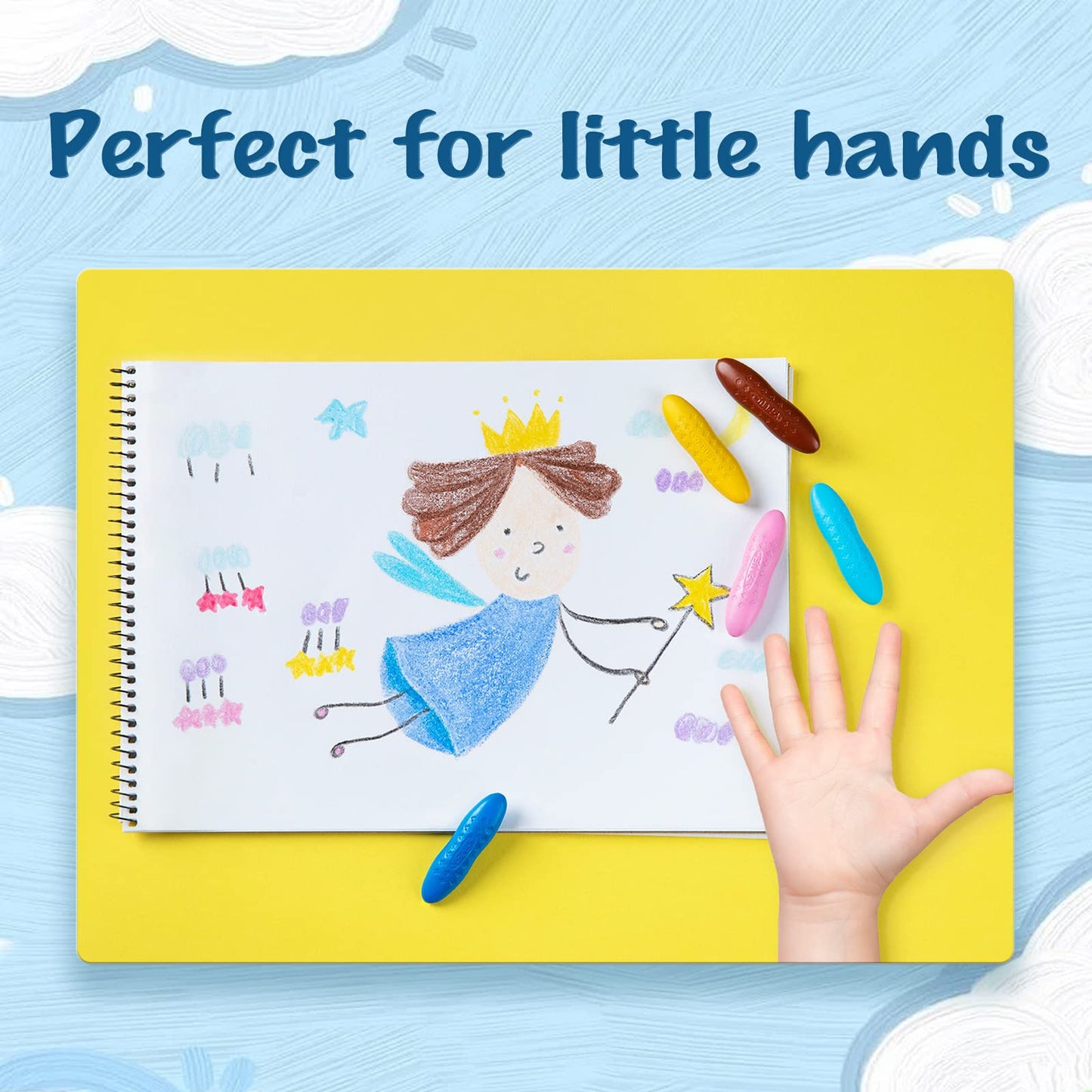 YPLUS Coloring Set for Kids with 24 Crayons 3 Coloring Books, Toddler Painting Kit Peanut Crayon Drawing Books, Washbale Non Toxic Art Craft Supplies