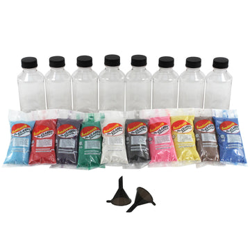 Sandtastik Sand Bottle Activity Kit, 10 Colors & 8 Bottles, Create Your Own Sand Art Bottles, Perfect for Parties & Events