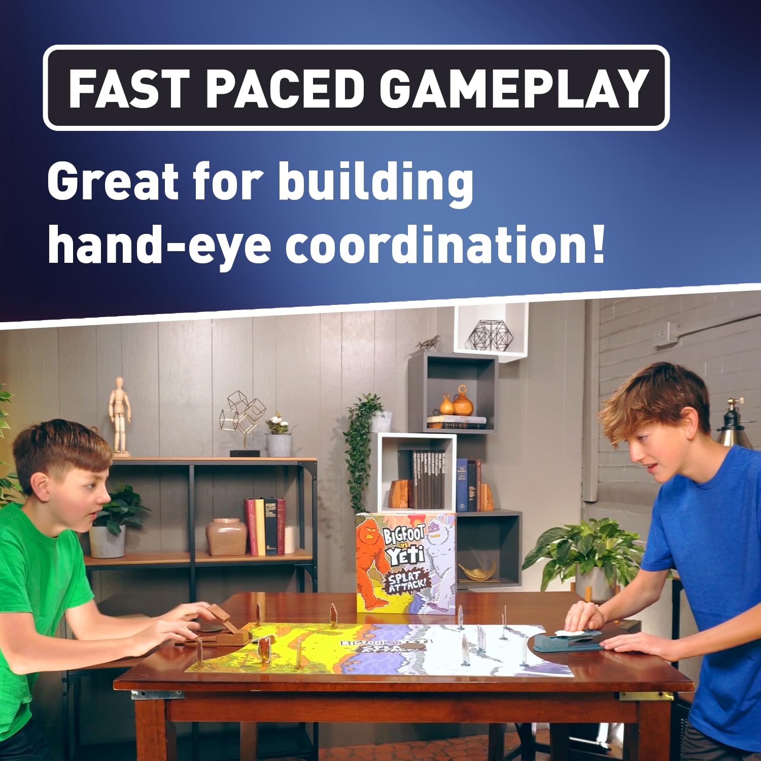 Bigfoot vs Yeti Catapult Game for Kids - Best Gift for Kids, Funny Cryptid Splat Attack Launching Battle Game, 2 Player Family Board Game, Interactive