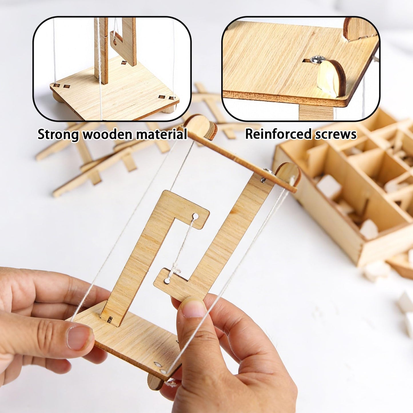Hikiwin DIY Wooden Floating Building Science Kit, Creative Tensegrity Building Education Model Kit, Anti Gravity Structure Building Blocks Science