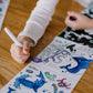 HeyDoodle Tales Foldout Book - Reusable Silicone Coloring Books for Kids Ages 3-7 with Flip Pages & Educational Themes - Coloring Kit Includes 12
