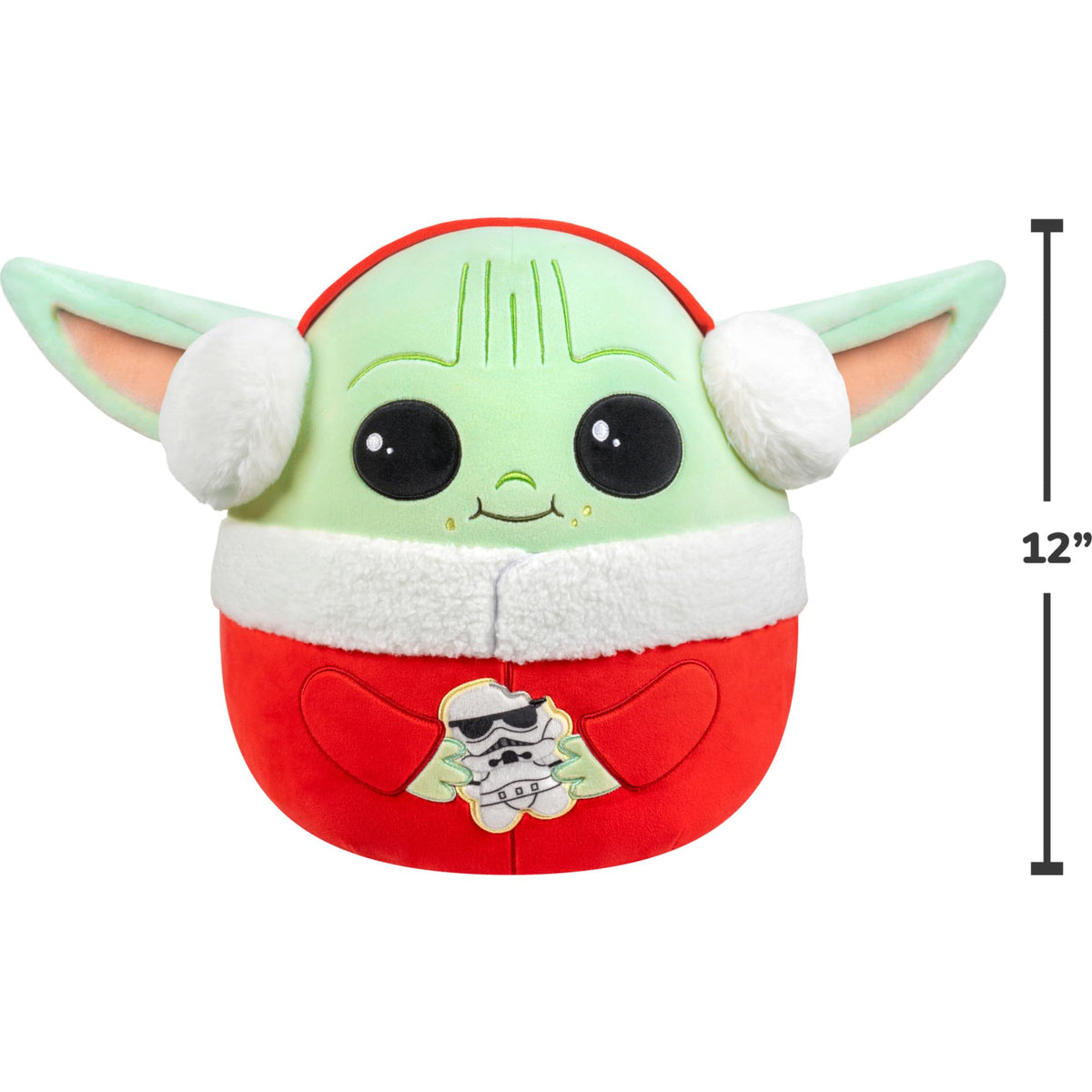 Squishmallows Original 12in Star Wars Holiday Grogu with Stormtropper Cookie Plush (Medium-Sized)
