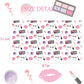 MIKIMIQI 1 Pack SPA Makeup Party Decorations Spa Table Decorations Pink Cosmetic Themed Table Cover Birthday Party Table Runner Makeup Tablecloth