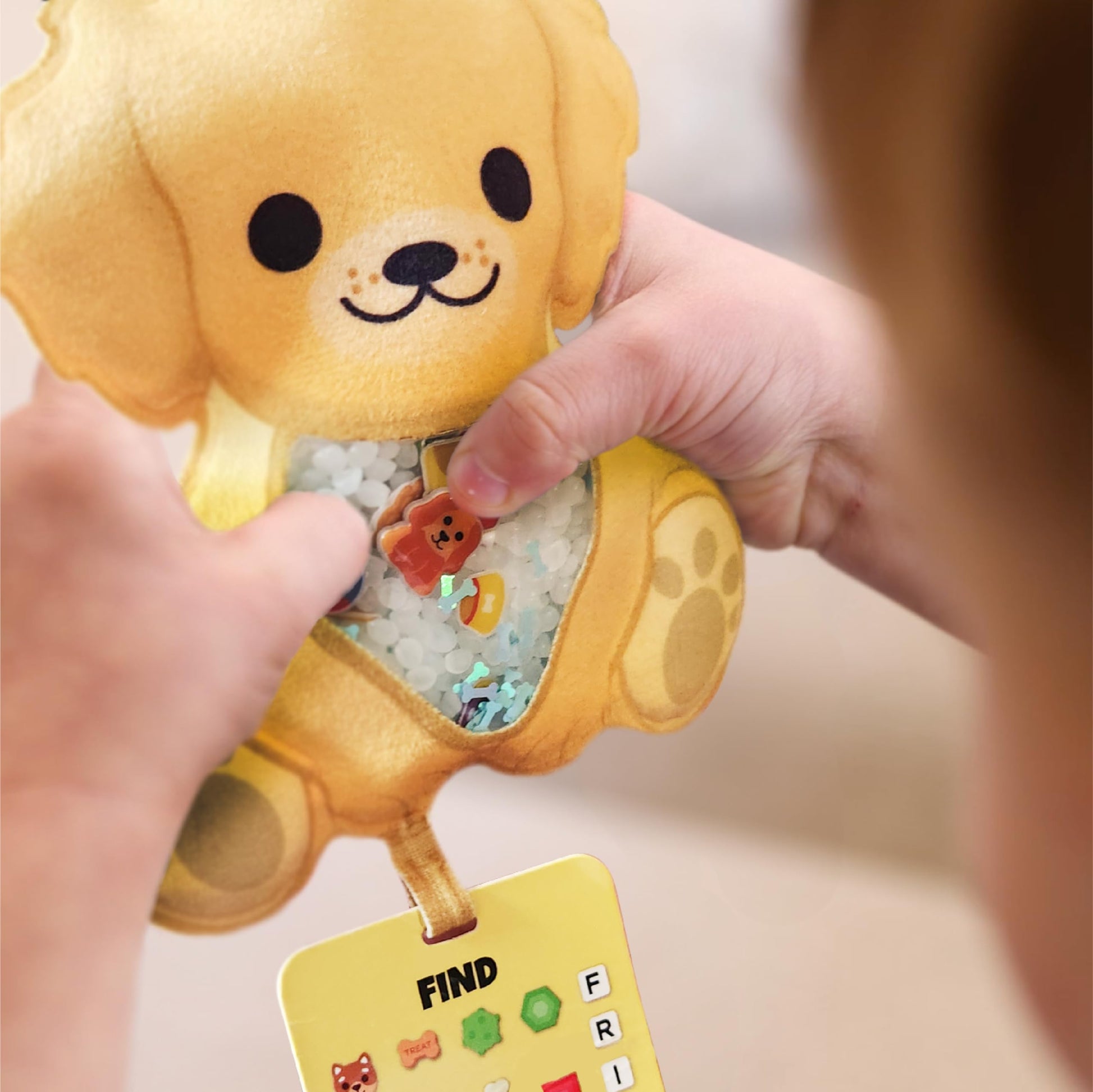 Vango BIZYBOO - The Original Seek & Find Plush - Hidden Object Search Problem Solving Educational Matching Game for Kids 2 and Up (Ol' Red)