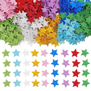 540 Pcs Glitter Foam Stickers, BetterJonny Colorful Self Adhesive Star Shape Glitter Sticker Star Foam Stickers DIY Posters, Scrapbooking, Making
