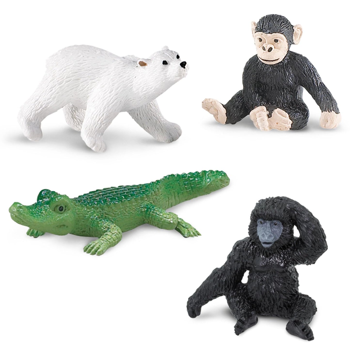 Safari Ltd. Zoo Babies TOOB - 11 Figurines: Zebra, Panda, Hippo, Chimpanzee, Rhino, Alligator, Gorilla, Elephant, Tiger, Polar Bear, Giraffe