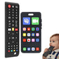 SLUQQHDU Baby Silicone Teething Toys for Babies 0-6 Months,Phone and Remote Teether Toys for Toddlers 6-12 Months,2 Pack Teether Toys Sensory Toys