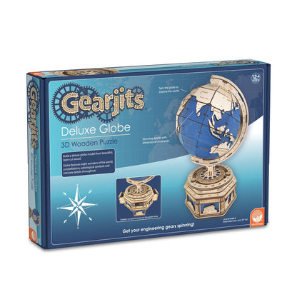 MindWare Gearjits: Globe - Wooden 3D Building Puzzle for Teens & Adults - DIY Construction Model - Fun for Parents Too! - Great STEAM Gifts for Ages