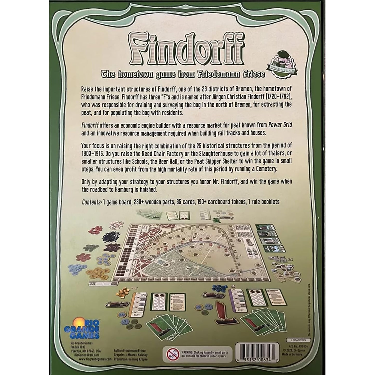 Rio Grande Games Findorff Strategy Board Game, Bremen City Building, Economic Simulation, 1-5 Players, 45-90 Minutes