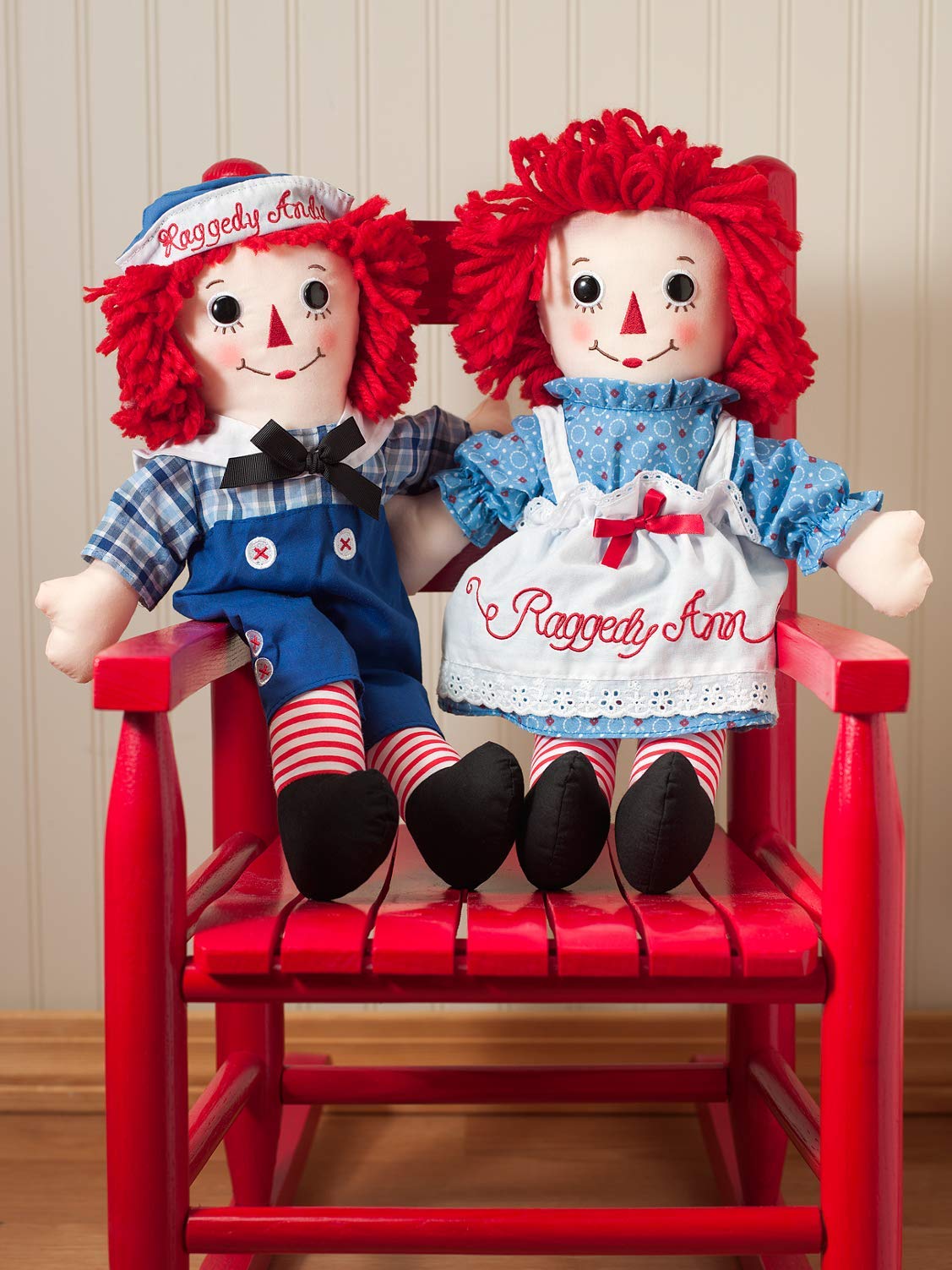 Bundle of 2 Aurora Dolls - 12'' Raggedy Ann & Raggedy Andy