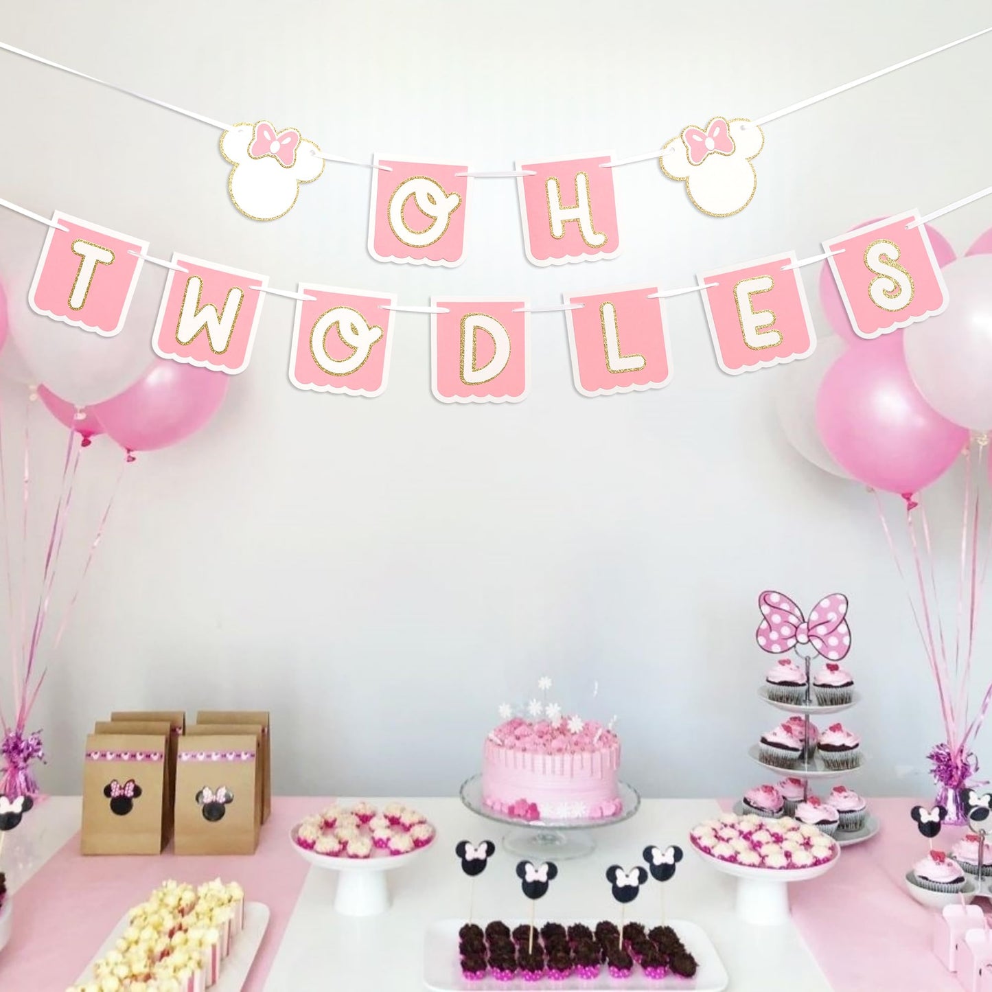 QIANGDAGSI Oh Twodles Birthday Banner