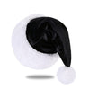 Eoocan Santa Hat, Santa Hat for Kids, Unisex Velvet Comfort Black Christmas Hats Extra Thicken Classic Plush for Christmas New Year Festive Holiday