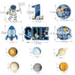 12Pcs First Trip Around The Sun One Letter Table Party Supplies Outer Space 1st Birthday Honeycomb Centerpiece Party Decoration Planets Solar System