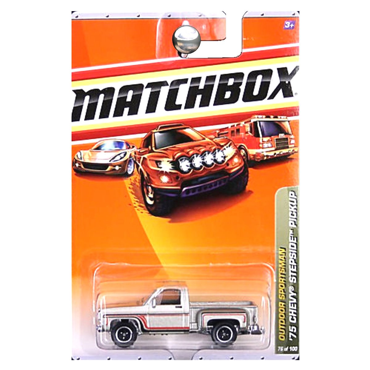 Matchbox Outdoor Sportsman '75 1975 Chevrolet Chevy Stepside Pickup Truck Silver #76