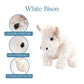 The Petting Zoo Bison Stuffed Animal Plushie, Gifts for Kids, Wild Onez Wildlife Animals, White Bison Plush Toy, 12 inches