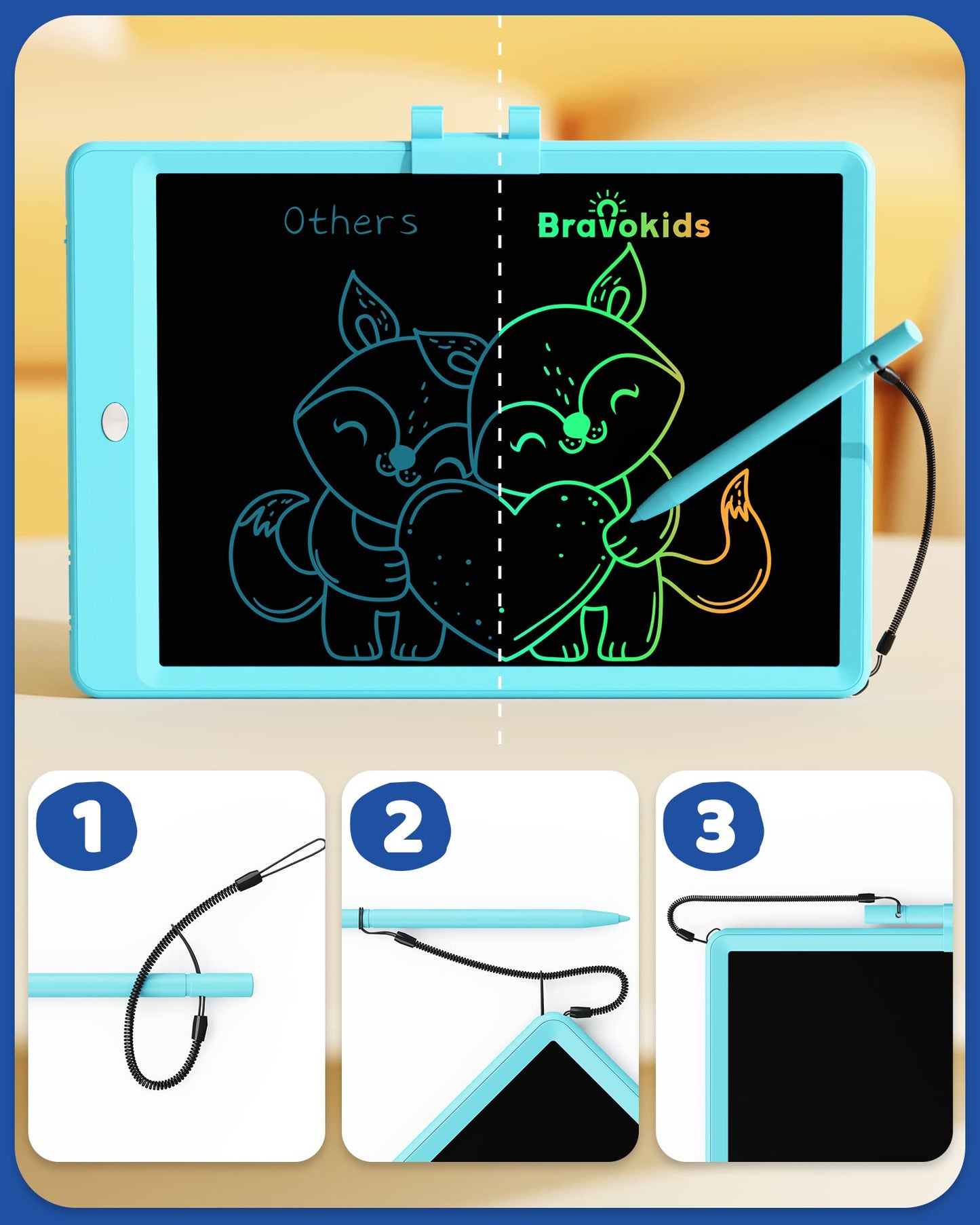Bravokids Toys for 3-6 Years Old Girls Boys, LCD Writing Tablet 10 Inch Doodle Board, Electronic Drawing Pads, Educational Birthday Gift for 3 4 5 6 7