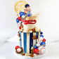 Baseball Cake Toppers Sports Cake Decorations with Red Blue White Ball for Sport Theme Birthday Supplies (Baseball)