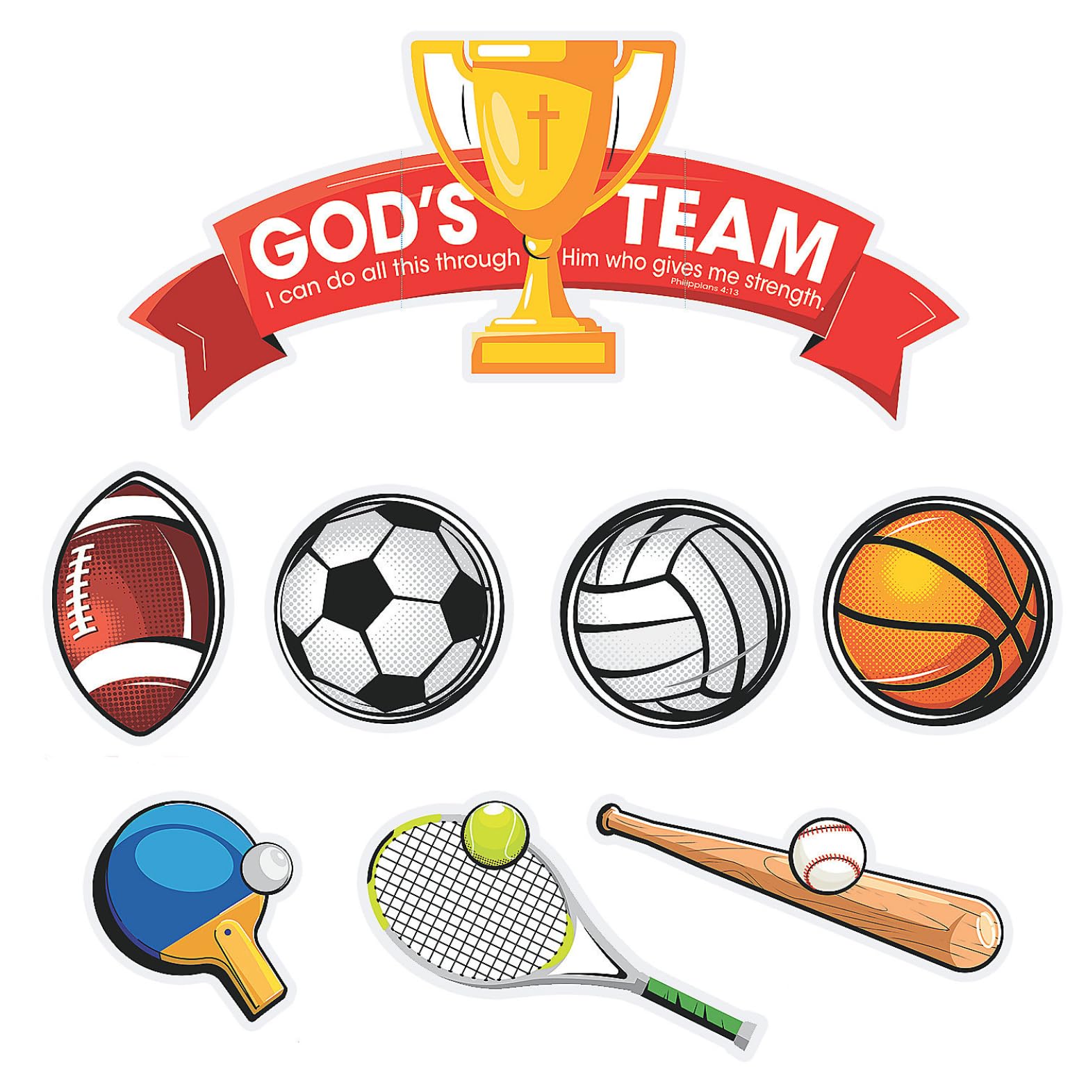 Fun Express Full Update PARTY SUPPLIES Value God’s Team Sports Trunk-or-Treat Decorating Kit