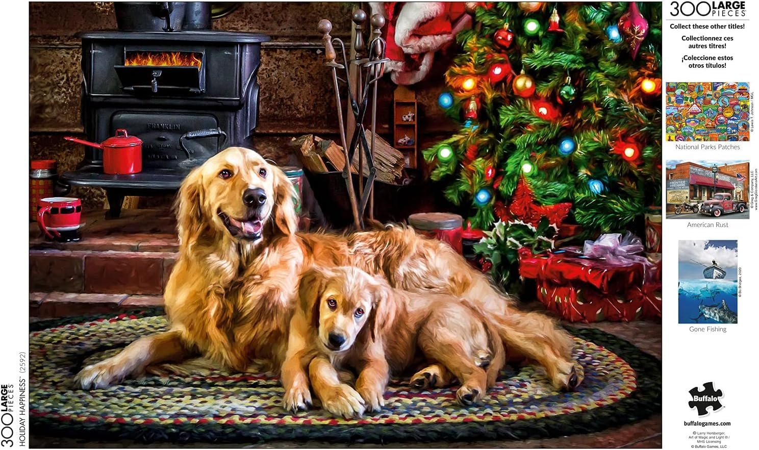 Buffalo Games - Dogs Under the Tree - 300 Large Piece Puzzle for Adults