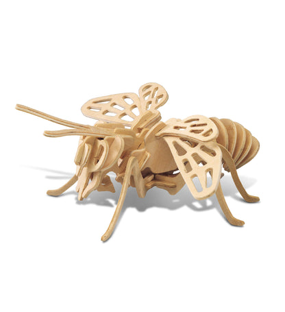 Puzzled 3D Puzzle Honeybee Wood Craft Construction Model Kit, Unique & Educational DIY Wooden Insect Toy Assemble Bee Model Unfinished Crafting Hobby