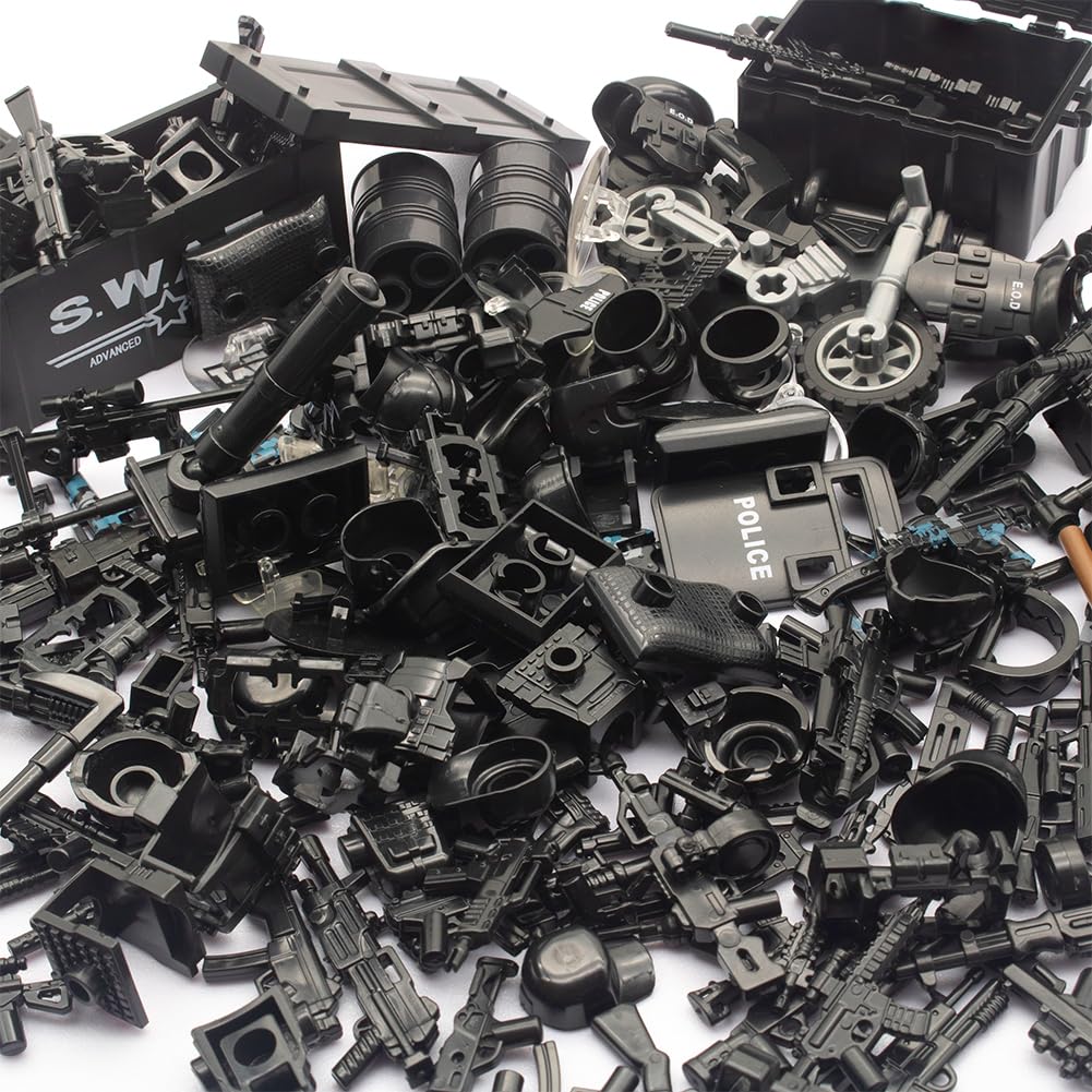 Army Equipment Gear Sets, Swat Team Building Block Toys, Special Military Soldier Style Weapon Sets, Military Weapon Pack Accessories Kits Toys