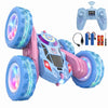 HAFASKA 2.4GHz RC Stunt Car with LED Wheels 4WD Double Sided