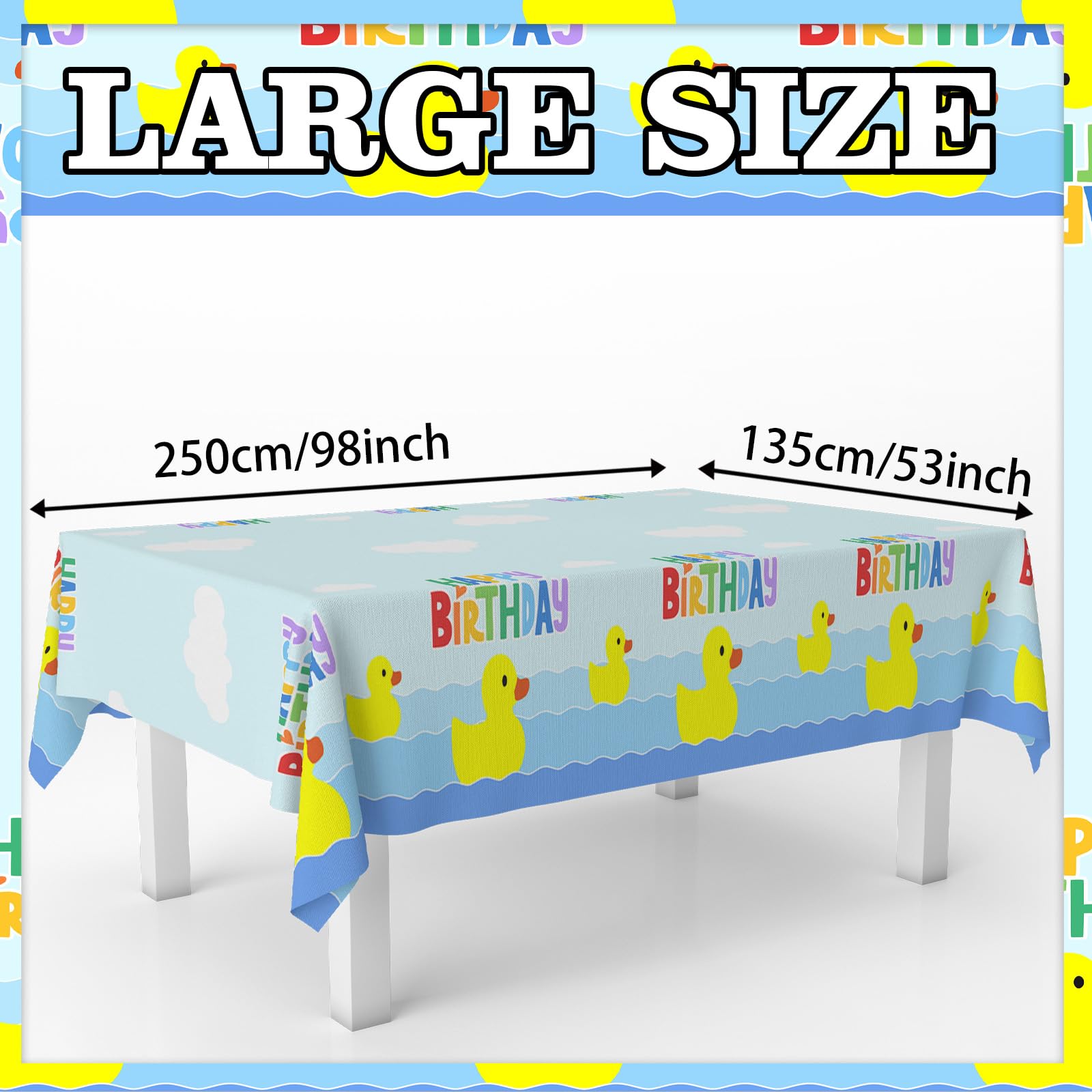 GZBJMYGS uck Happy Birthday Tablecloth Duck Animal Plastic Supplies Animal Theme Baby Shower Boys Girls Blue Birthday Party Supplies Party Picnic