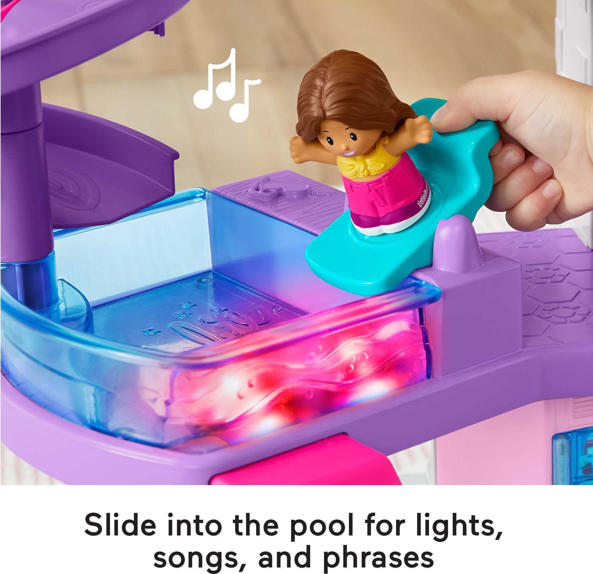 Fisher-Price Little People Toddler Toy Barbie DreamHouse Playset with Music Lights & Figures for Pretend Play Kids Ages 18+ Months