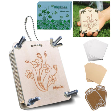 Rhykoka Pocket Flower Press, 6 Layers Mini Flowers Press Kit, Micro Flower Pressing, Portable Small Leaf Petal Preservation for Arts and Crafts Lovers