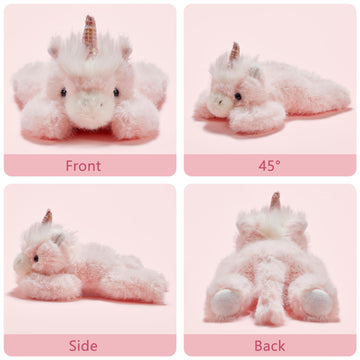 Niceup 7in Unicorn Matching Stuffed Animals for Little Girls Twins Sisters Unicorn Stuffy Weighted Plush Toys (Pink and White, 2-Pack)