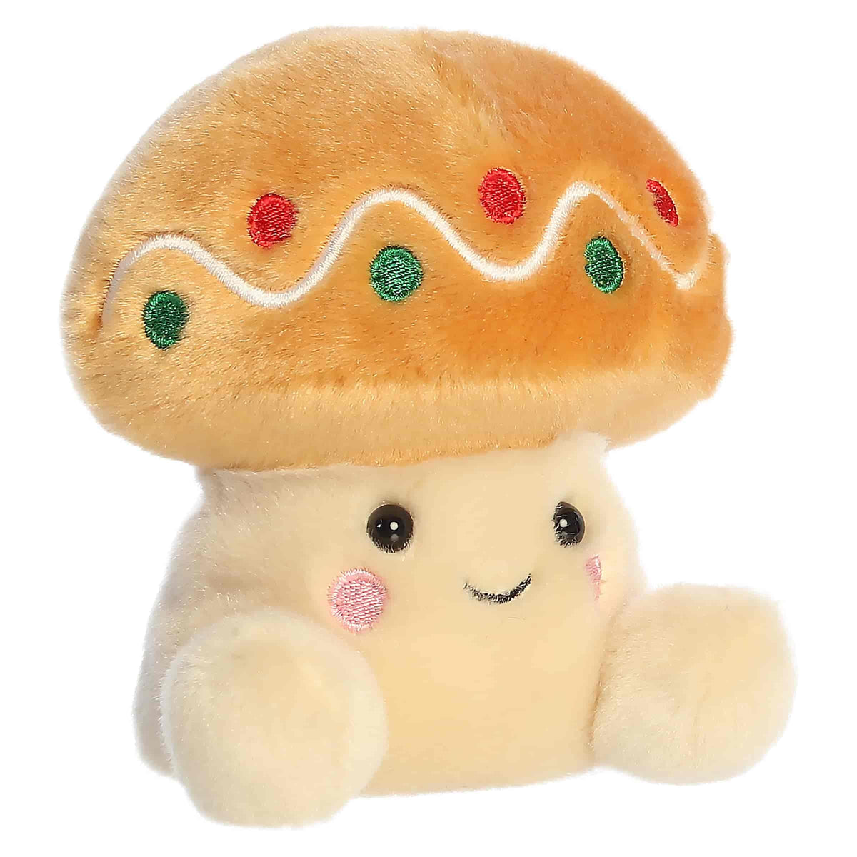 Aurora Palm Pals 4" Ginger Cookie Mushroom Festive Plush