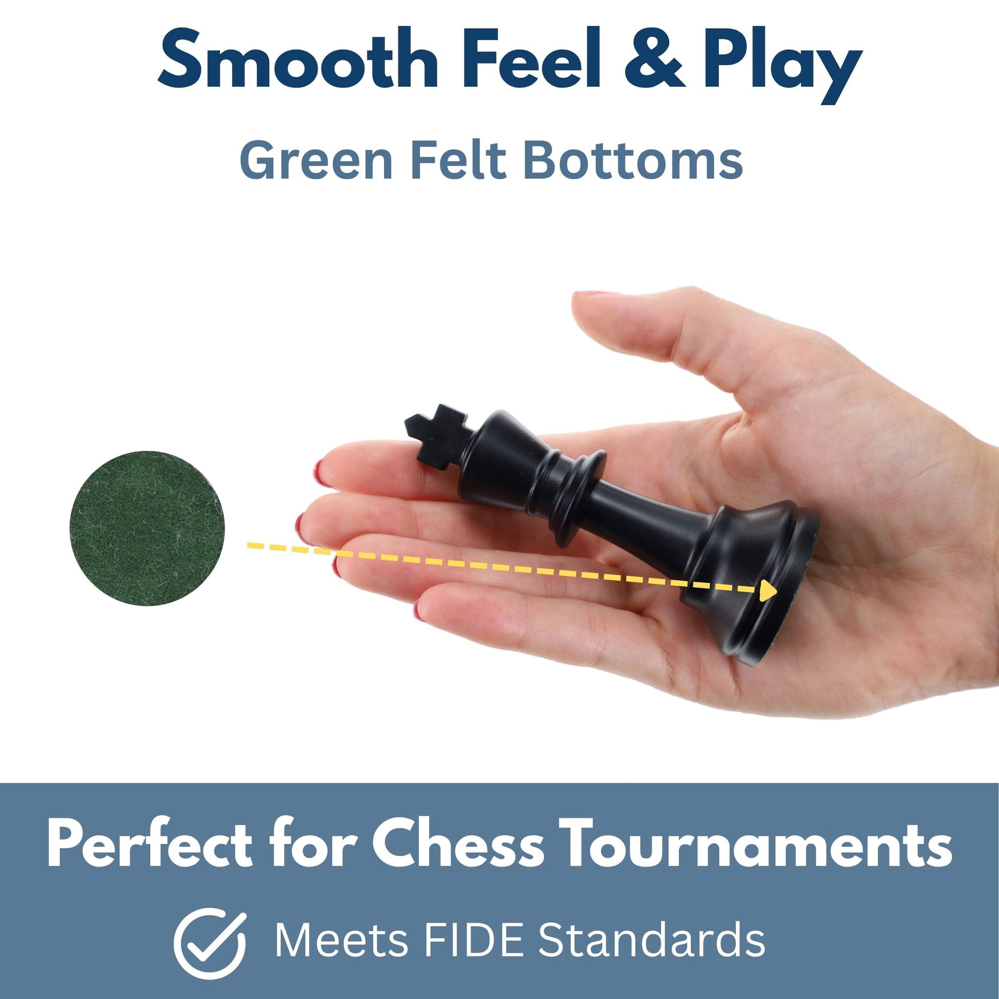 WE Games Plastic Staunton Tournament Chess Pieces in Black and Cream - 3.75 in King