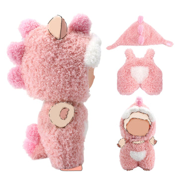 EYEOO 17 cm Doll Clothes Cute Outfits Pink Jumpsuit Animal Clothing Set No Doll