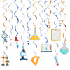 LINGTEER Science Hanging Swirls Streamers Chemistry Laboratory Erlenmeyer Flask Prop Sign Party Decorations