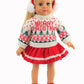 Merry Christmas Sweater Skirt Set Outfit for 18-Inch Dolls | Premium Quality & Trendy Design | Dolls Clothes | Outfit Fashions for Dolls for Popular