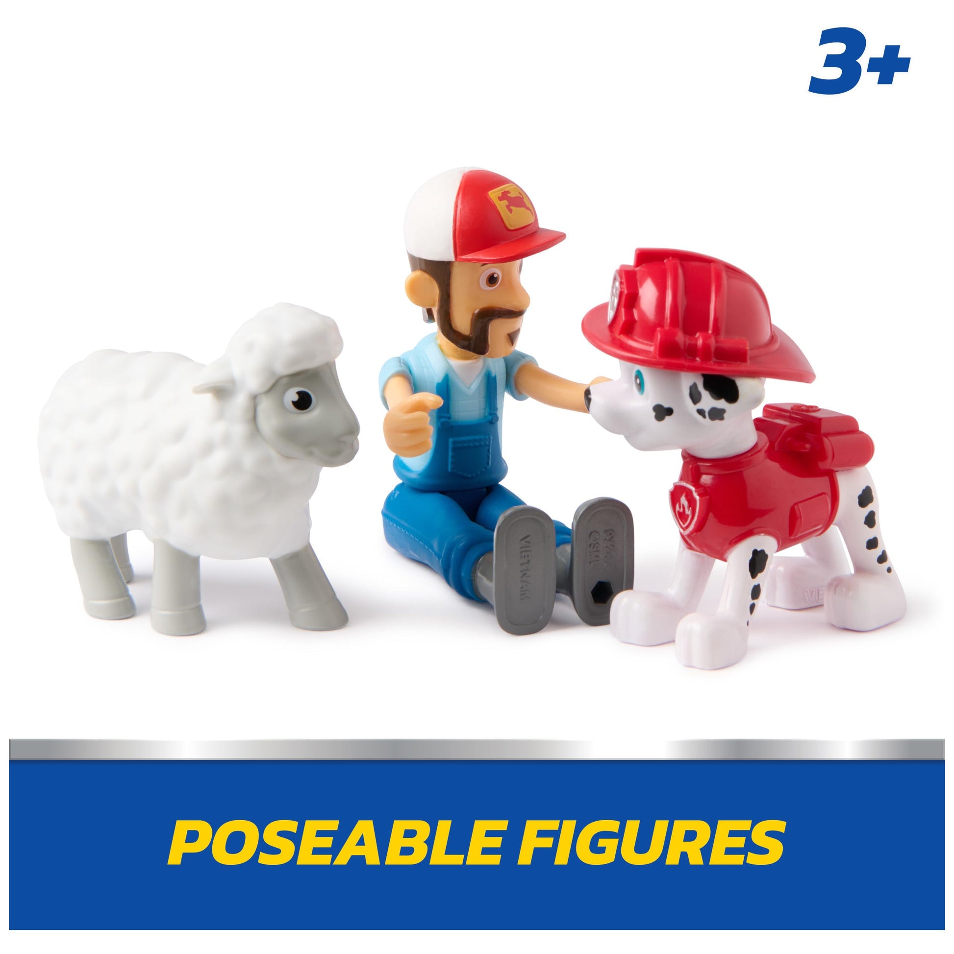 PAW Patrol Marshall & Farmer Al Sheep Figure Set, Kids Toys for Boys and Girls Ages 3+